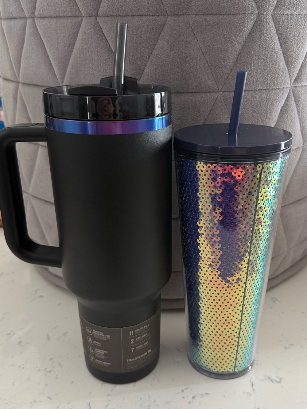 Stanley Black Chroma Collection & Starbucks Iridescent Sequin Tumbler - Picture 2 of 6